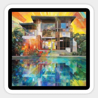 Modern House Collage Sticker